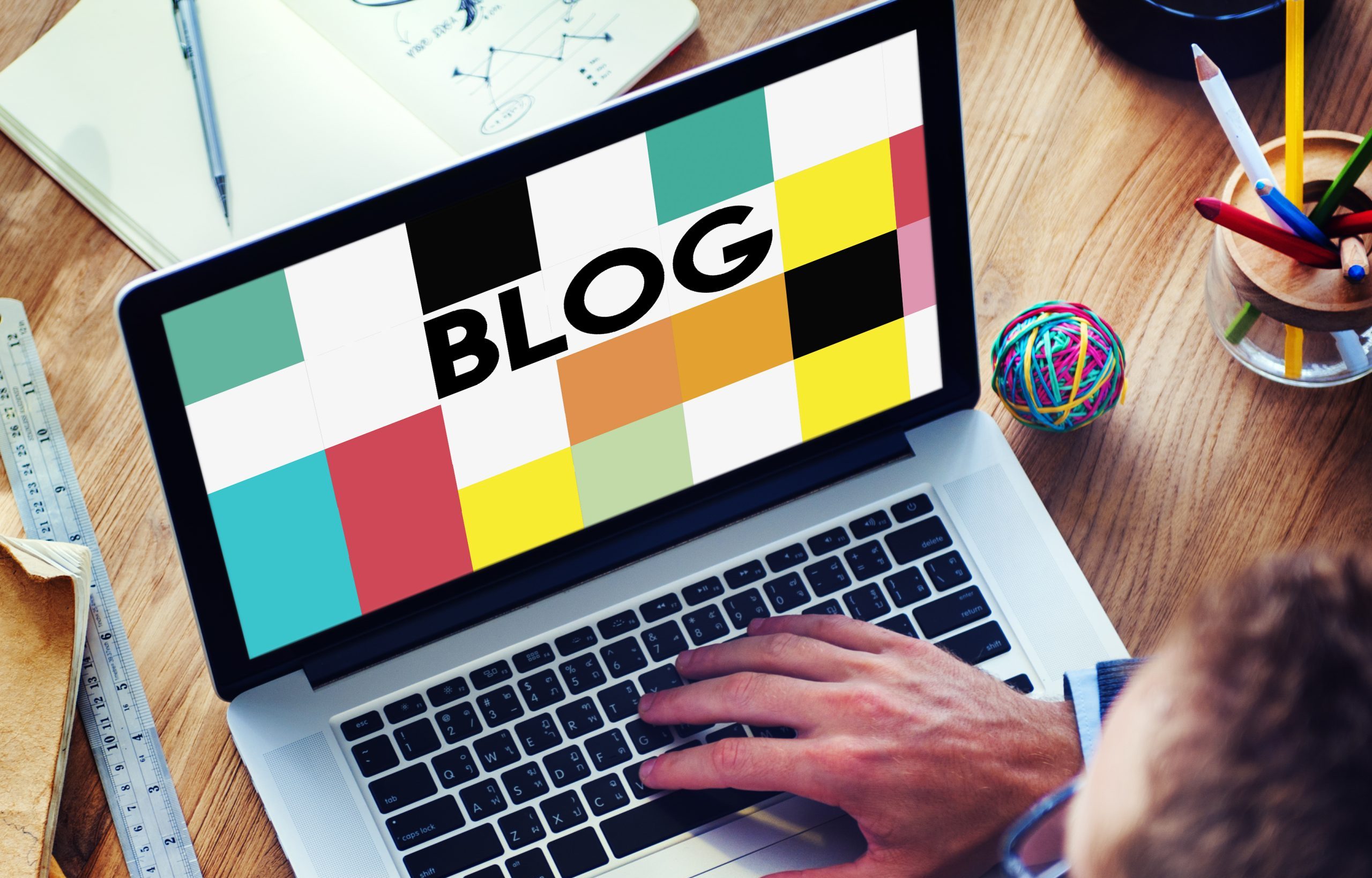GO Get Organised blog post.Blog written on laptop screen