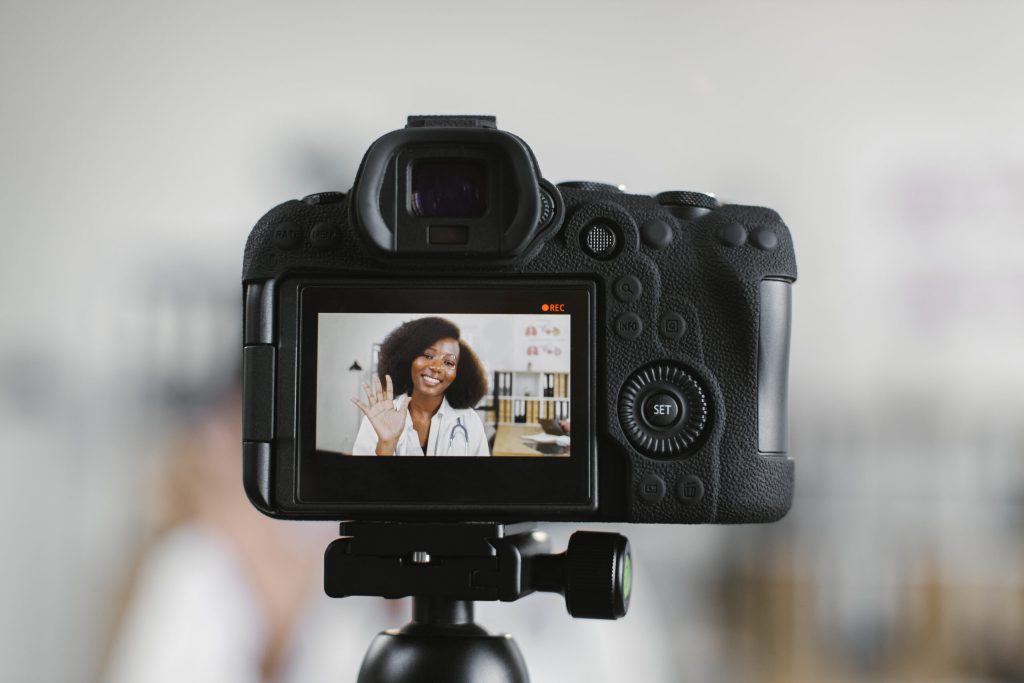 GO Get Organised blog - brining your business to life with video. image of a camera recording a lady.